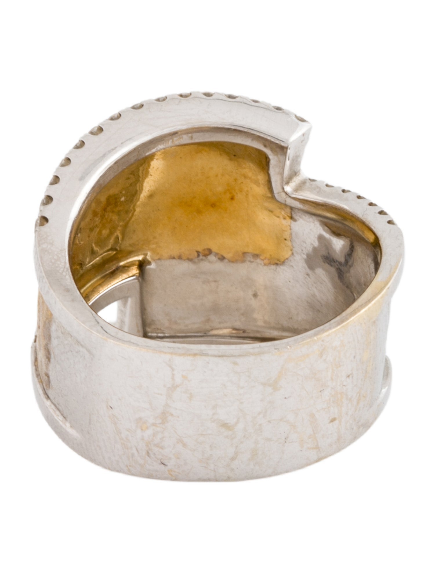 Ring 18K Diamond Hammered Band